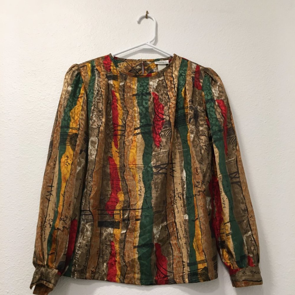 Vintage Nicola Blouse with French Theme
